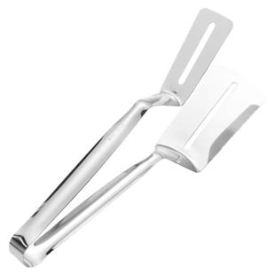 304不锈钢煎鱼铲子夹子翻鱼铲炸鱼神器不粘加宽牛排披萨厨房煎铲
