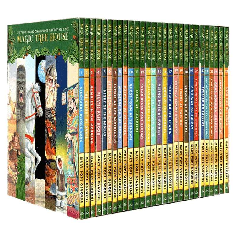 Magic Tree House1-28 Boxset 英文原版 新版 神奇树屋1-28全套礼盒装 新封面 分阶阅读巩固英语章节书 儿童趣味探险进口桥梁书