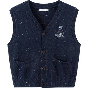 巴拉巴拉童装儿童马甲男童背心2026年休闲秋冬装羊毛开衫时尚潮酷