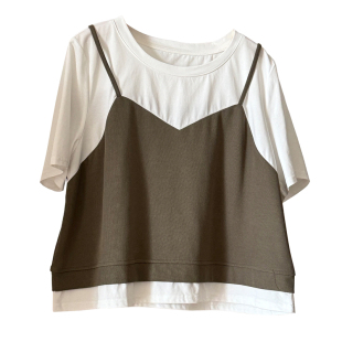 微胖的喵喵大码女装mm夏天巨好看显瘦短袖上衣半身裙两件套装4528