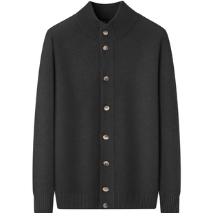 【重磅羊毛混纺】庄吉男士羊毛开衫2025秋冬新款半高领纽扣毛衣