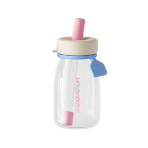 holoholo小奶杯子新款玻璃杯女生办公室高颜值茶水分离杯吸管水杯