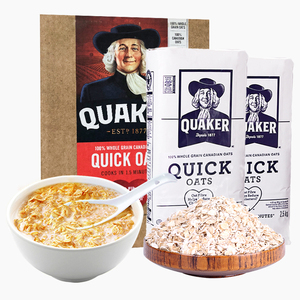 加拿大无糖QUAKER纯燕麦片早餐