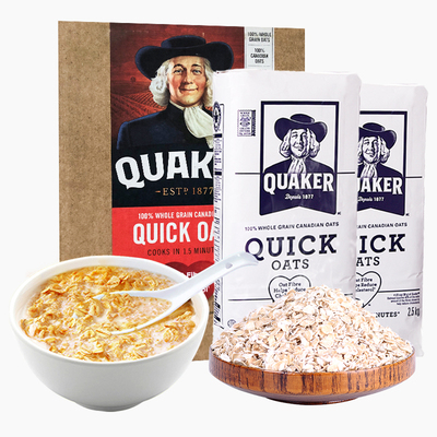 加拿大无糖QUAKER纯燕麦片早餐
