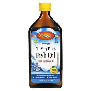 Carlson挪威优质深海野生鱼油天然果味添加DPA维生素E支持大脑心