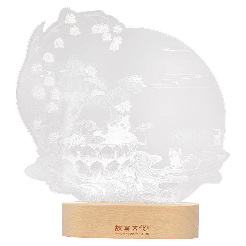 故宫官方宫猫赏荷氛围灯