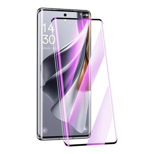 适用opporeno10钢化膜曲面抗蓝光防指纹reno10pro手机膜全屏覆盖高清防爆保护oporeno10pro+水凝膜全包边新款