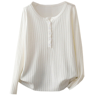 秋冬大码200斤胖mm洋气时尚打底衫显瘦长袖内搭毛衣针织衫上衣潮