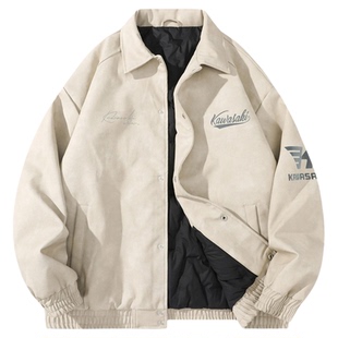 Kawasaki川崎 美式高街cleanft防风防水90鸭绒保暖锁温PU皮羽绒服