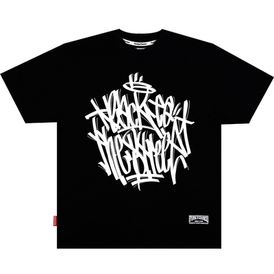 涂鸦bboy手绘字母小领口短袖