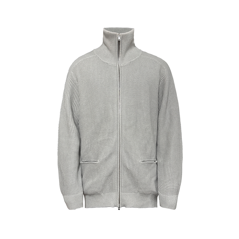 JCAESAR SWEATER 廓形高领拉链毛衣 纯棉高克重毛纱 下摆双插袋