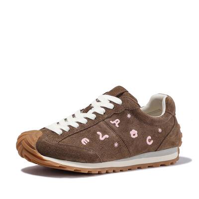 BellaLily2025秋季新款复古牛皮阿甘鞋女厚底增高鞋字母休闲鞋子