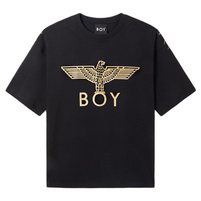 【金翼图腾】BOYLONDON潮牌流光翅膀印花短袖夏季男女款T恤N01133