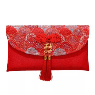 结婚专用红包2026新款高级感改口费随份子新婚婚礼万元布艺红包封