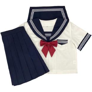 大婶家改良白三本日系甜妹满襟水手服学院风原创JK制服中间服套装