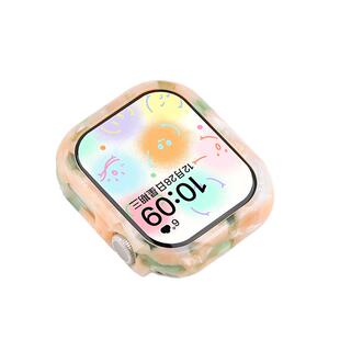 匠戴适用AppleWatch S10保护壳S11苹果iWatch9手表10表壳树脂ultra2边框8半包创意S8新款S7防摔SE表套7保护套