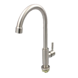 304不锈钢厨房单冷水龙头冷热水家用旋转洗菜盆洗脸盆单孔水池