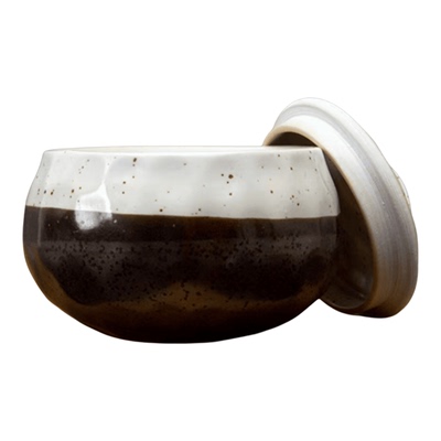 毛孩烧炖盅复古陶瓷黑白色