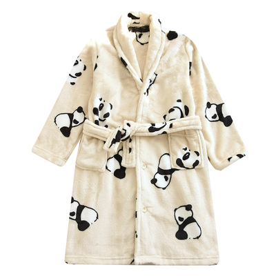 米筱米儿童秋冬加厚法兰绒睡袍