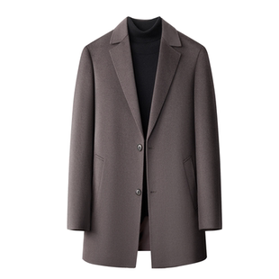 狄斯仑羊绒大衣男士2025秋冬季新款中长款中年商务休闲羊毛呢外套
