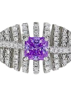 chinpin粉紫树叶戒指