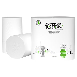 佰乐柔原生木浆卫生纸实心卷纸家用实惠装宿舍纸擦手纸厕所纸专用