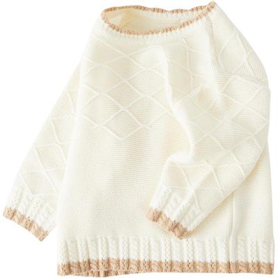 moomoo童装拼接复古毛衣