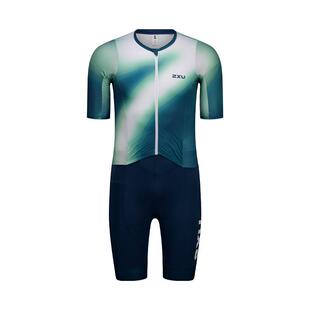2XU Aero系列男士骑行服铁人三项连体服短袖自行车紧身衣铁三服