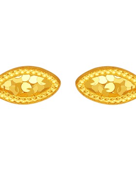 周六福黄金5G足金耳饰耳钉爆闪小金鱼年年有余计价女友节日礼物