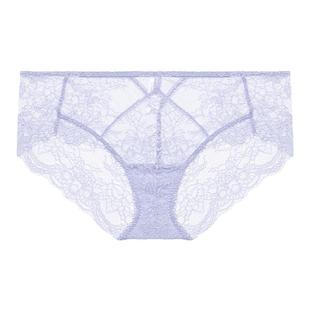 兰卡文高端性感蕾丝刺绣约会中腰平角裤内裤女自由至上LC23QT1