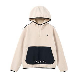 NAUTICA/诺帝卡童装 男童女童户外连帽卫衣秋冬季儿童反绒抓绒衣