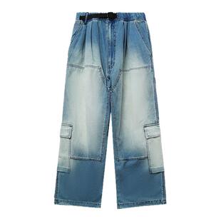 BEAMS男装阔腿裤牛仔裤2025冬季新款日潮型男宽松长裤240318XP