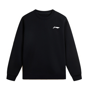 李宁卫衣男款加绒加厚青少年运动上衣2026冬季新款圆领套头衫休闲