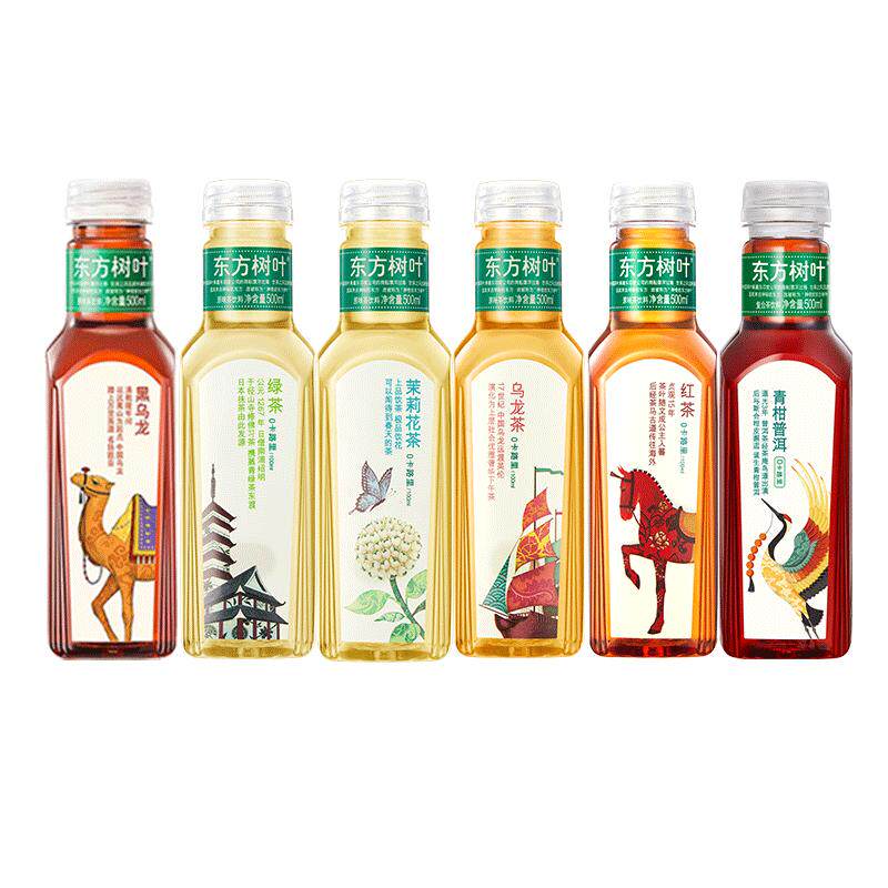 农夫山泉东方树叶茉莉花茶陈皮白茶普洱乌龙500ml*15瓶335ml/1.5L