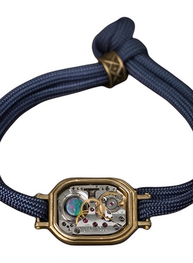 蒸汽朋克黄铜机芯表壳蛋白石手链