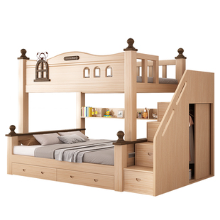 实木上下铺双层床互不干扰上下床卧室多功能儿童双人高低床子母床