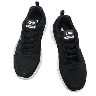 安踏男鞋轻便跑步鞋春季2026新款官方正品网面透气黑白休闲运动鞋