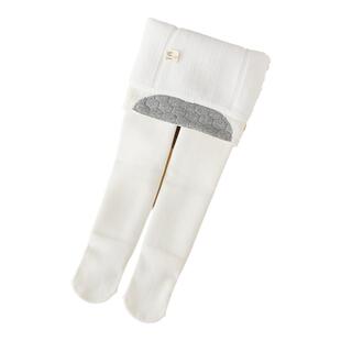 女童汉服冬款加绒加厚打底袜儿童白色连裤袜纯色舞蹈袜宝宝打底裤