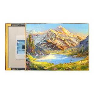 聚宝盆山水画靠山图电表箱装饰画轻奢高级感遮挡配电箱电闸盒挂画
