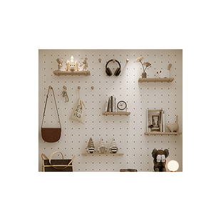 实木洞洞板配件置物架藤编火柴棒diy榉木通用15mm圆孔装饰层板