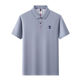 2026夏季新品男士短袖T恤高端刺绣中青年POLO衫翻领休闲宽松上衣