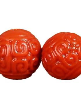天然南红回纹圆单珠菩提金