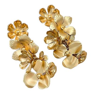 CampingKiss复古金色花朵耳环