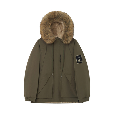 工装派克服皮草内胆防寒棉服加厚