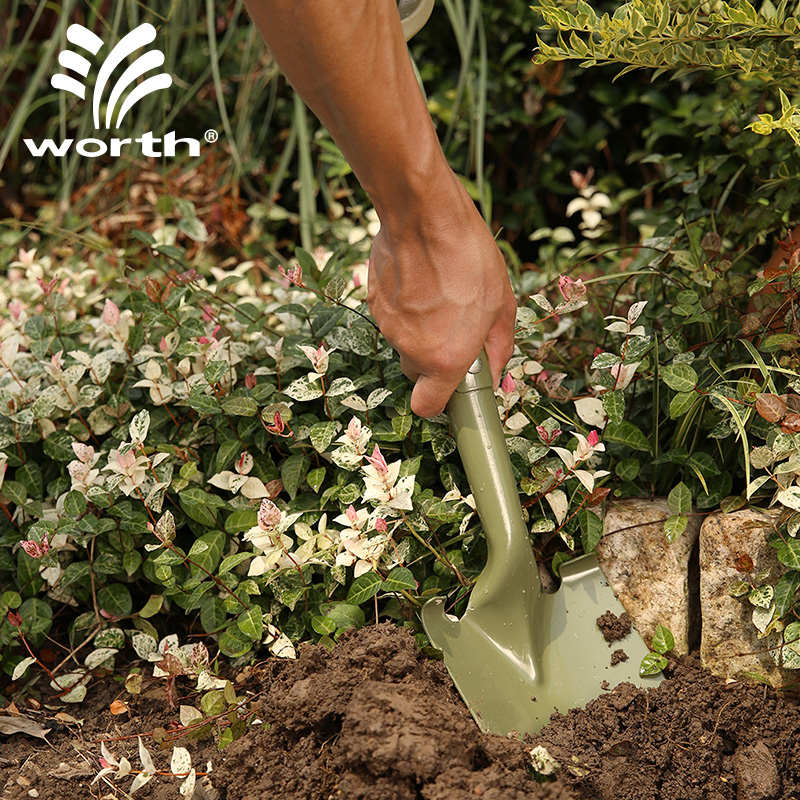 沃施worth园艺木柄大钢铲种花种菜大铲子花园挖地松土种植铲工具