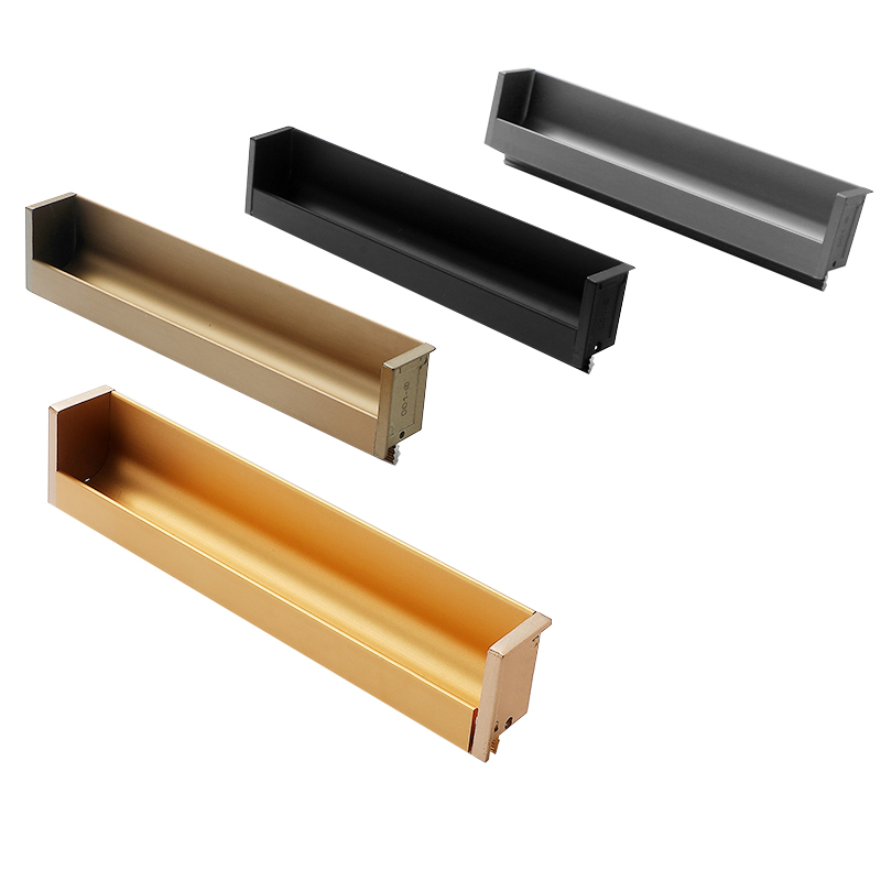 柜门嵌入式隐形暗拉手极简橱柜内嵌高门衣柜轻奢高档移门开槽把手