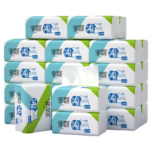 思景专研纸巾4层家用整箱抽纸云景大包餐巾纸婴儿面巾纸气垫擦手