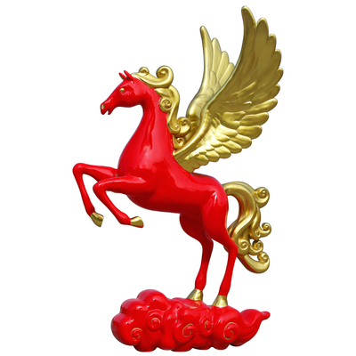 玻璃钢新年生肖马雕塑摆件2026马年吉祥物商场景区售楼部美陈摆件