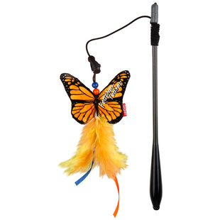 GiGwi贵为猫玩具逗猫棒羽毛耐咬高弹力伸缩逗猫棒宠物玩具用品