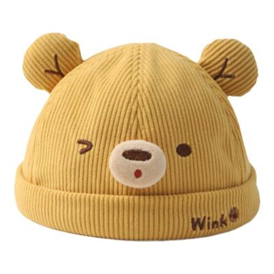 婴儿帽子秋冬季新生儿护囟门帽男宝女宝毛绒护耳帽宝宝保暖套头帽